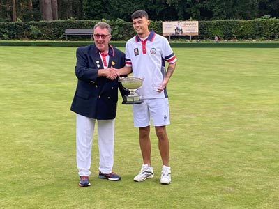 Club Honours 2021 - B&D Men’s Singles Champion – Lewis Brimble - Knyveton Gardens Bowling Club